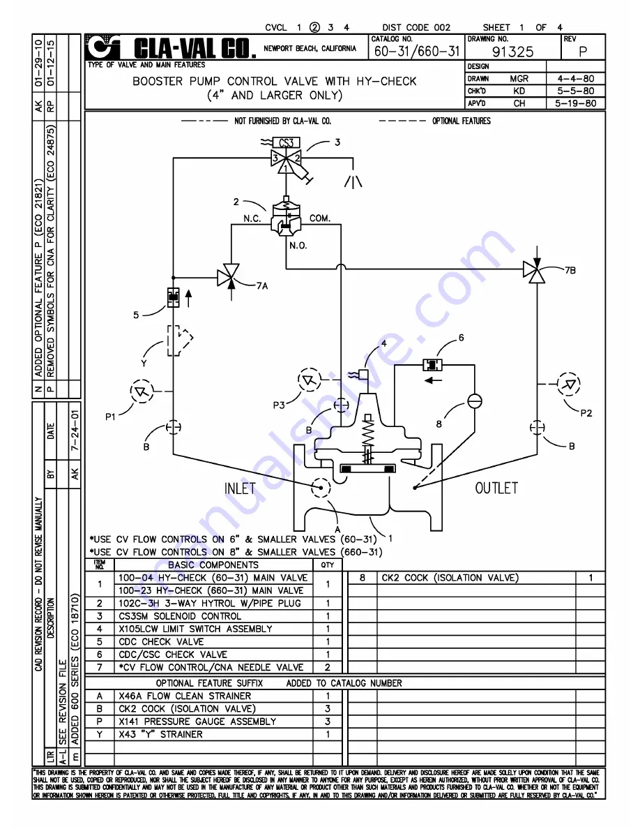 CLA-VAL 60-31 Installation, Operation And Maintanance Manual Download Page 2