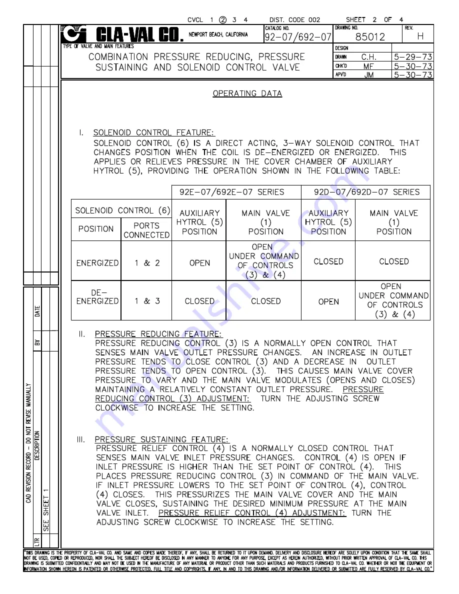 CLA-VAL 692-07 Installation Operation & Maintenance Download Page 3