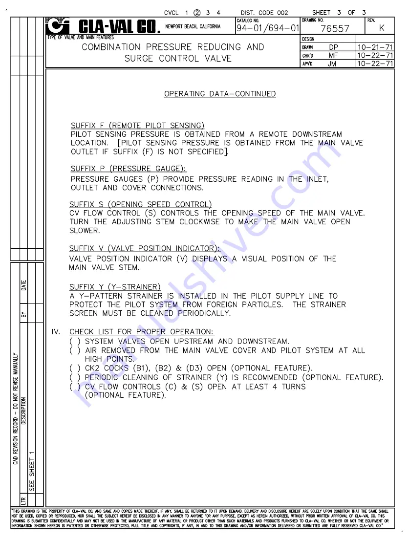 CLA-VAL 694-01 Installation Operation & Maintenance Download Page 4