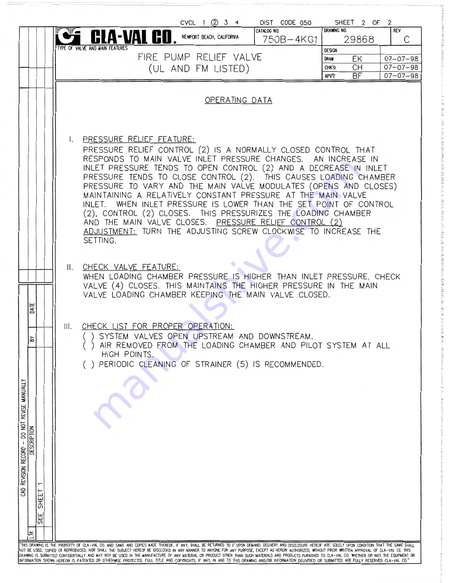 CLA-VAL 750B-4KG1 Installation Operation & Maintenance Download Page 3