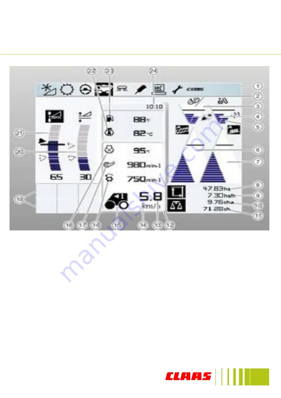 Claas LEXION 770 2016 Information And Basic Field Settings Download Page 15