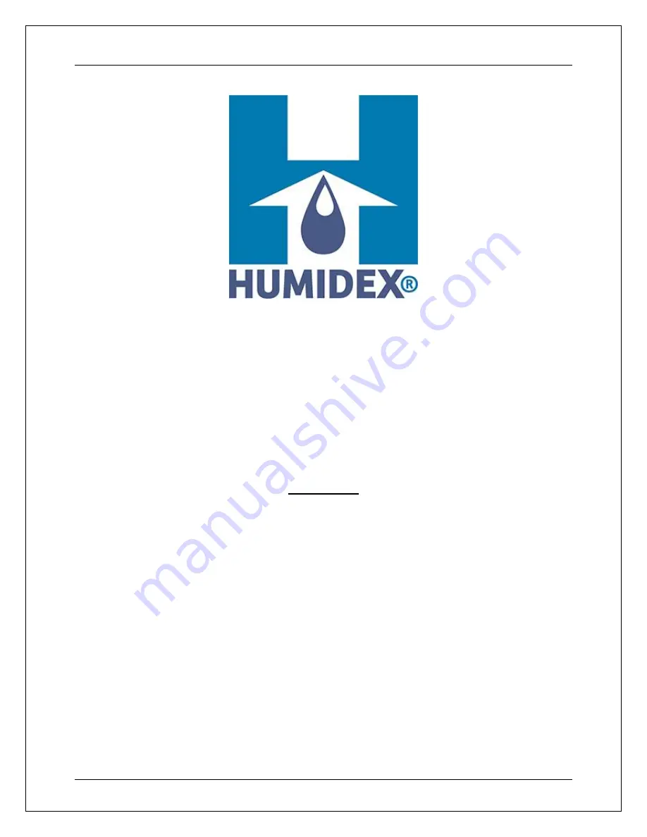 ClairiTech Innovations Humidex HCS-APT Operational Manual Download Page 1