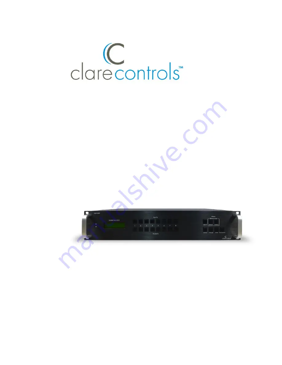 Clare Controls CM-MT8810-HD Скачать руководство пользователя страница 1