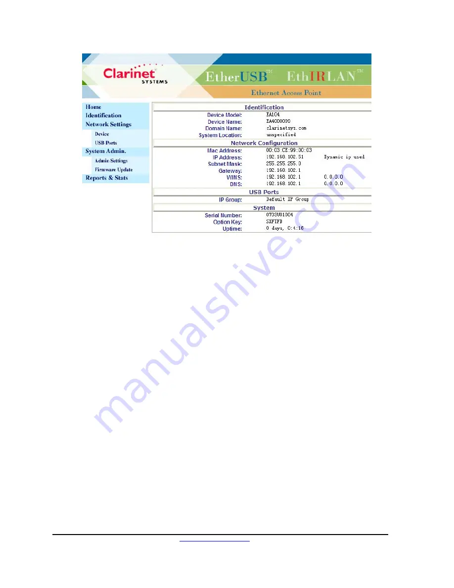 Clarinet Systems EtherUSB EA104 User Manual Download Page 14