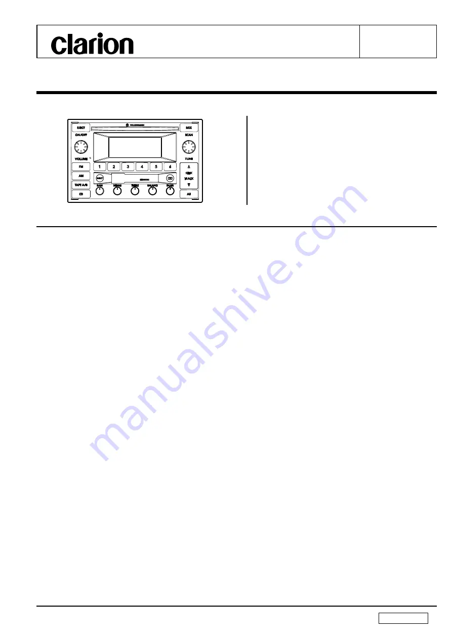 Clarion 3B7 035 180B Service Manual Download Page 1