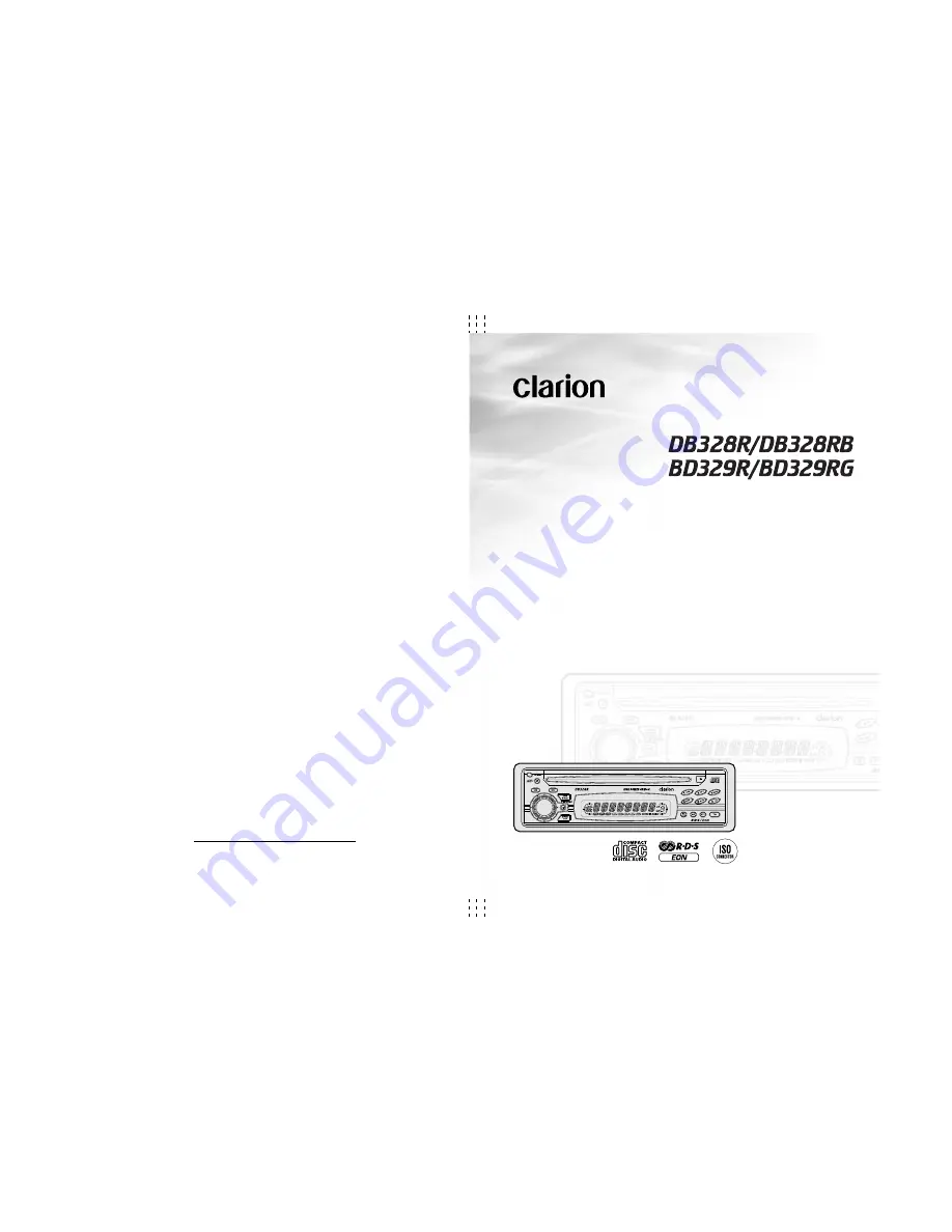 Clarion BD329R Owner'S Manual Download Page 1