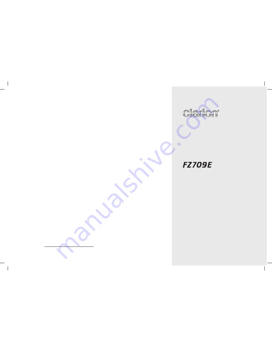 Clarion FZ709E Owner'S Manual Download Page 1