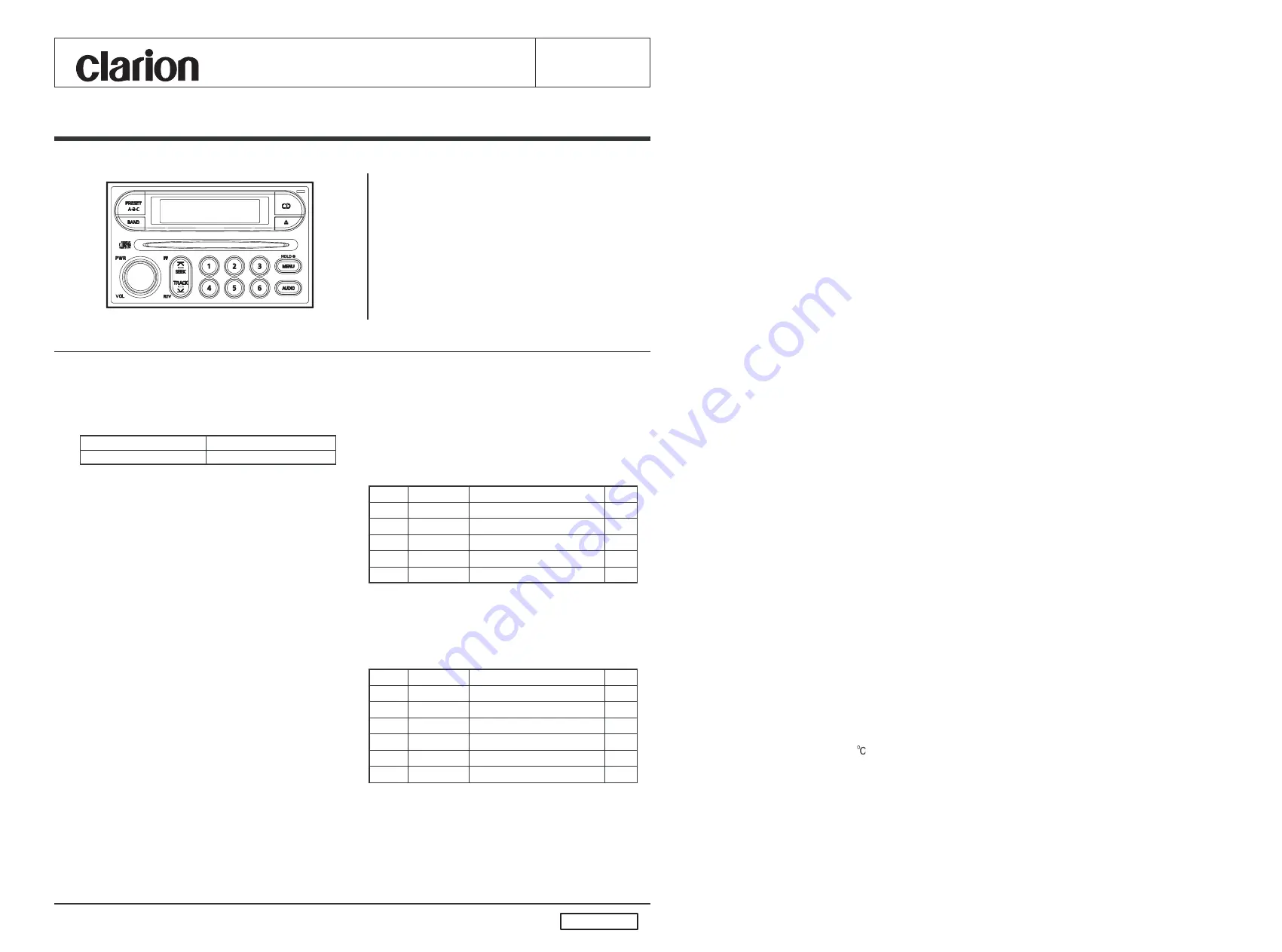 Clarion PP-2449V-H Service Manual Download Page 1