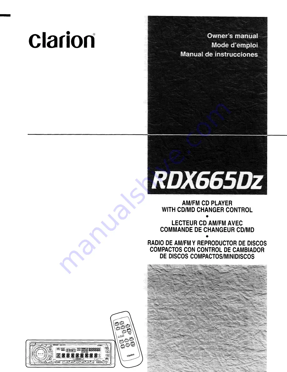 Clarion rdx665dz Owner'S Manual Download Page 1