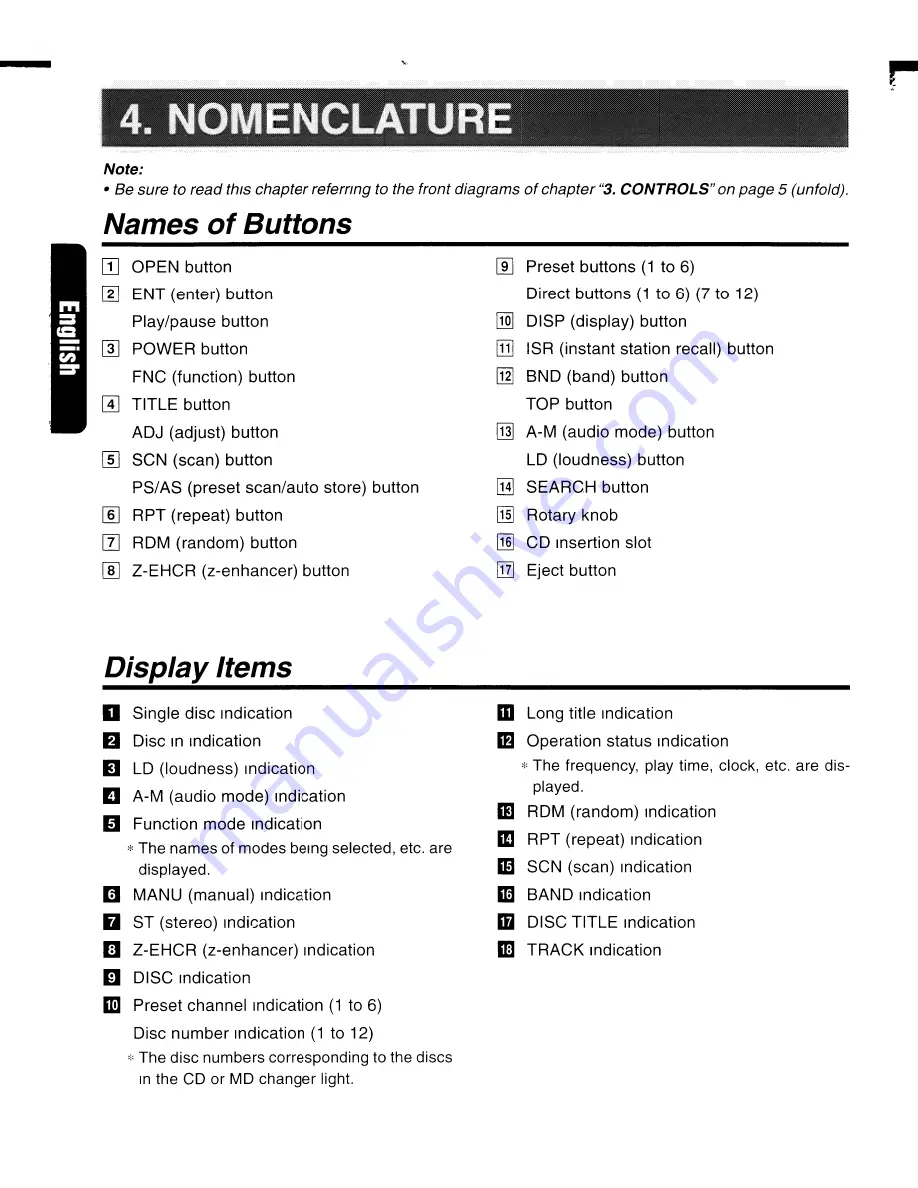 Clarion rdx665dz Owner'S Manual Download Page 6