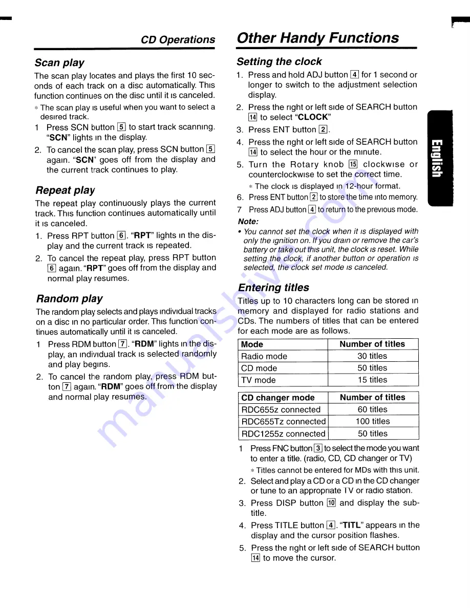 Clarion rdx665dz Owner'S Manual Download Page 15