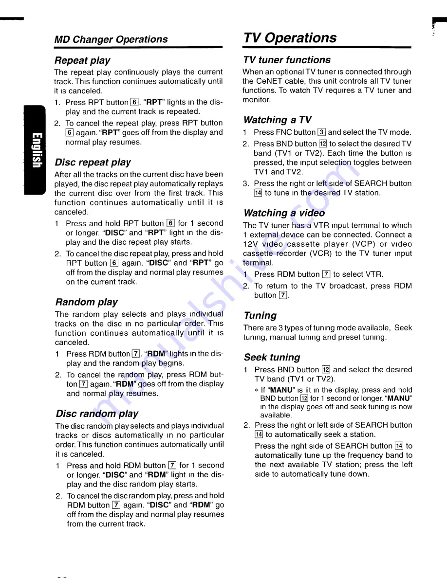 Clarion rdx665dz Owner'S Manual Download Page 20