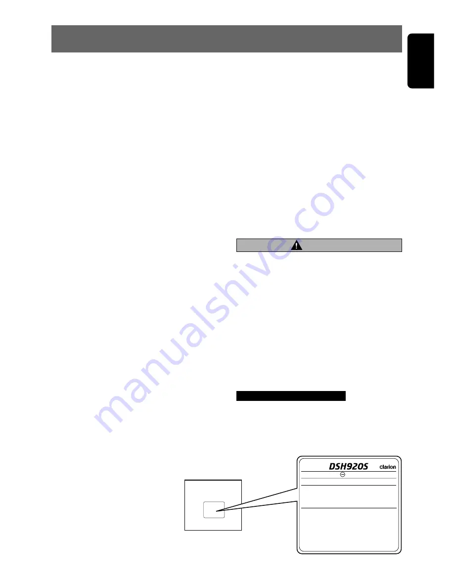 Clarion Sirius DSH920S Owner'S Manual Download Page 3