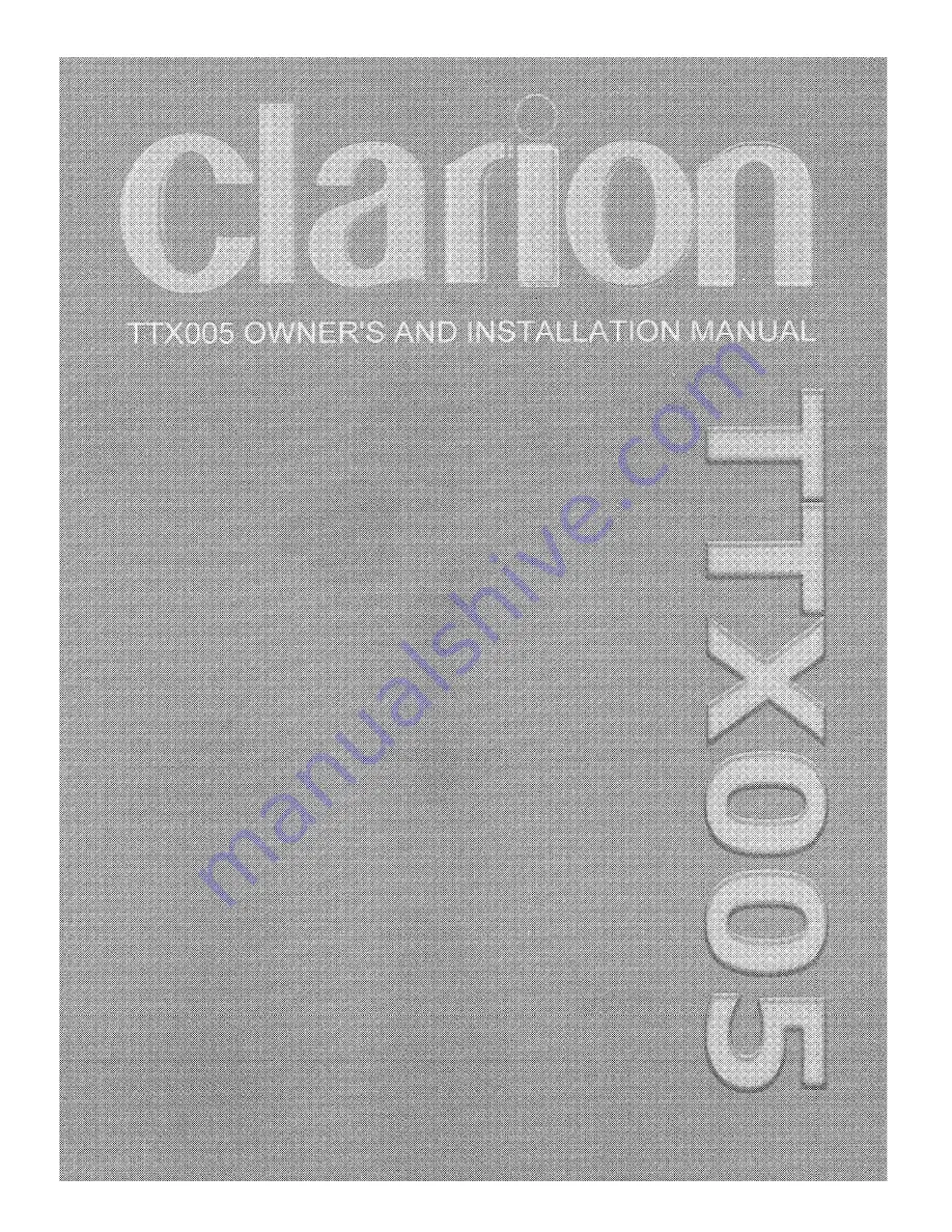 Clarion TTX005 Owner'S Manual Download Page 1