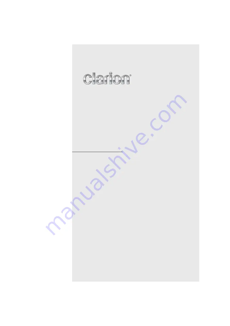 Clarion VX405 Owner'S Manual Download Page 1