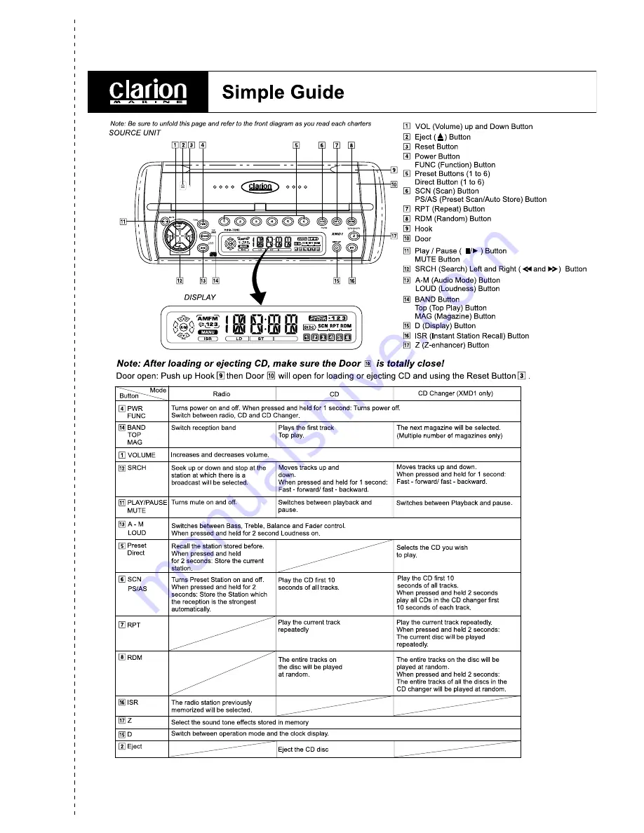 Clarion XMD1 Owner'S Manual Download Page 13