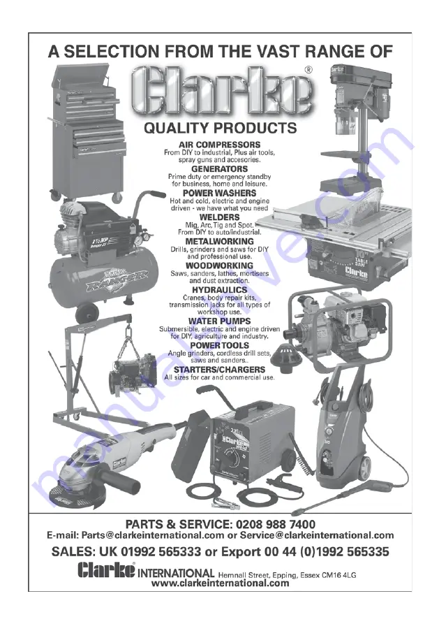 Clarke 3500220 Assembly & Instruction Manual Download Page 12