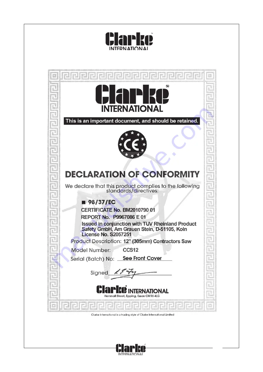 Clarke 6460000 Скачать руководство пользователя страница 23