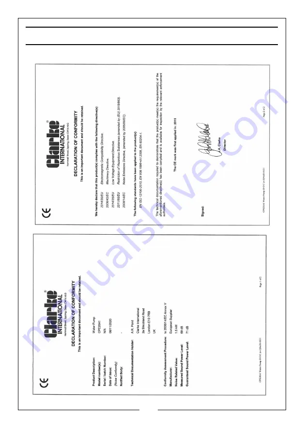 Clarke 7120310 Operation & Maintenance Instructions Manual Download Page 15