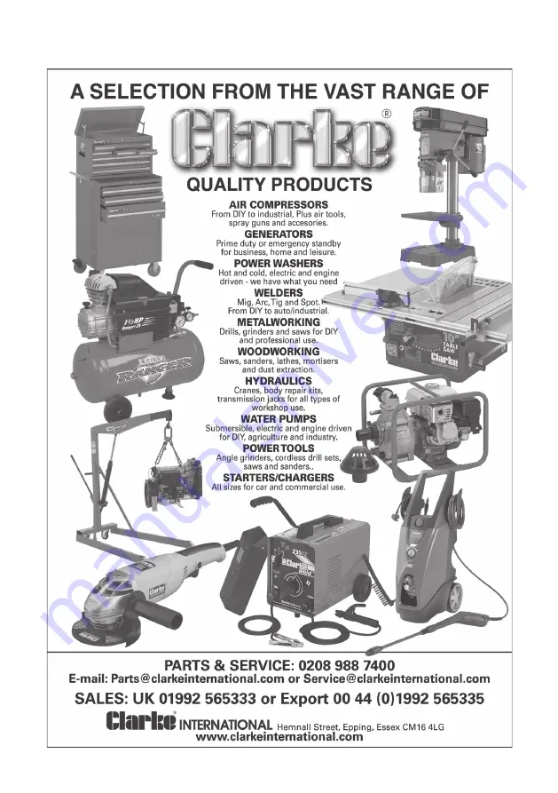 Clarke 7140635 Скачать руководство пользователя страница 28