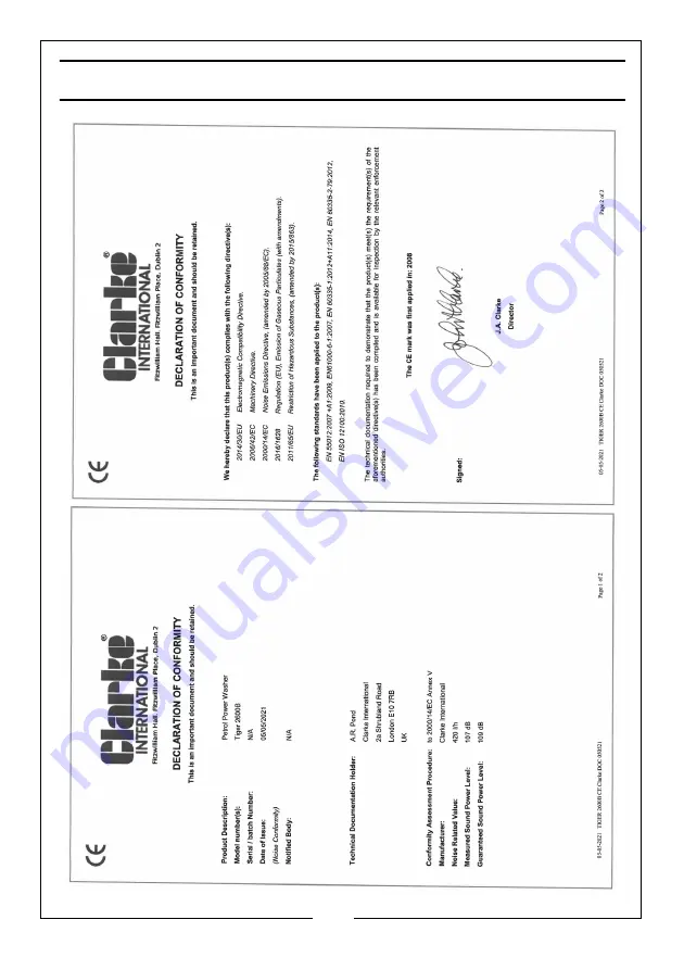 Clarke 7320207 Operation & Maintenance Instructions Manual Download Page 27