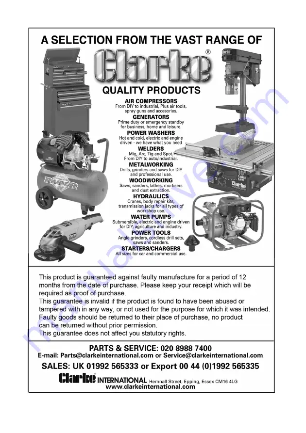 Clarke CAT181 Скачать руководство пользователя страница 8