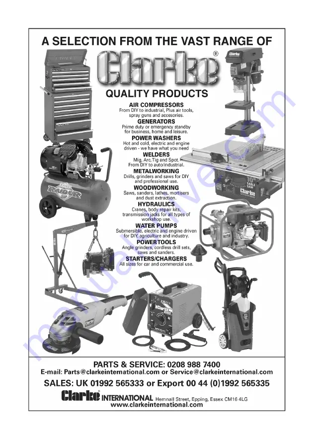 Clarke CTJ2CB Operation & Maintenance Instructions Manual Download Page 8