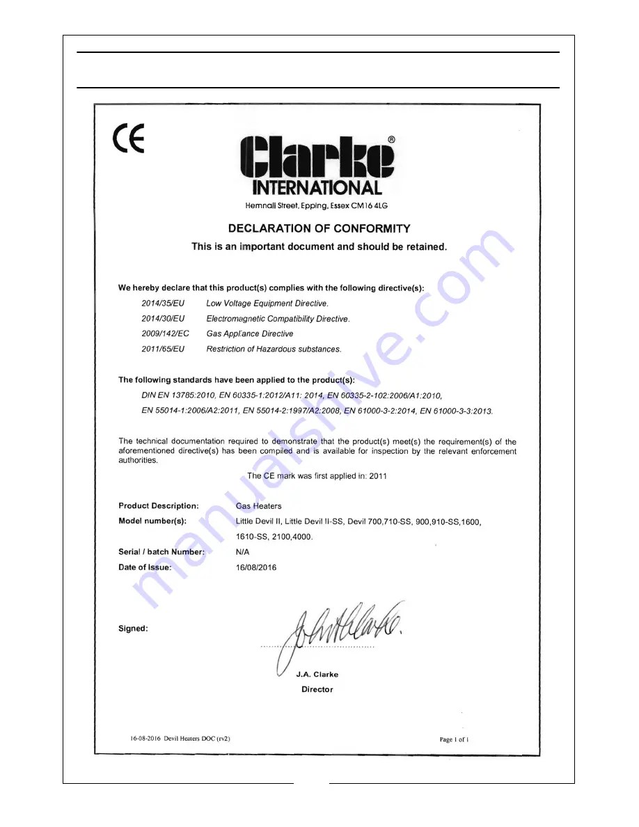 Clarke DEVIL 1600 User Instructions Download Page 23