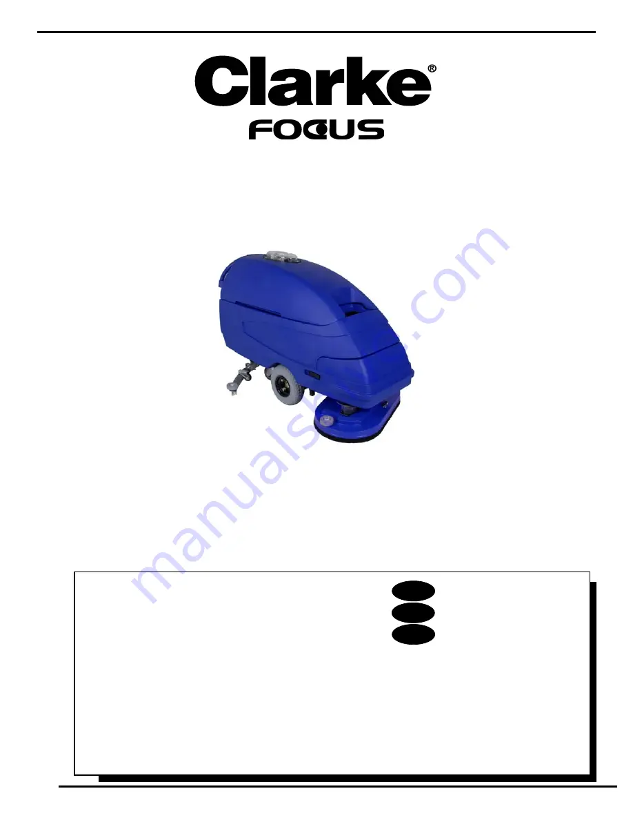 Clarke Focus S28 Operator'S Manual Download Page 1