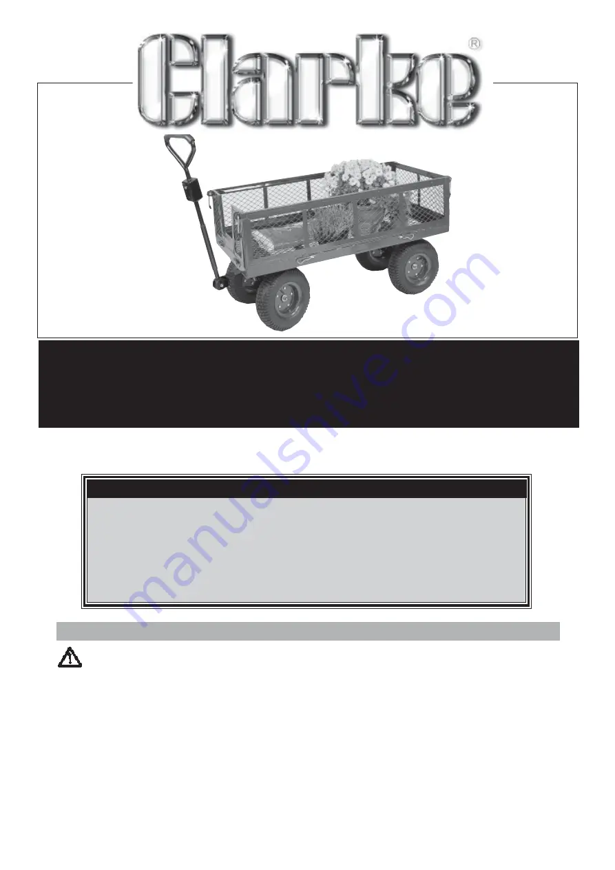 Clarke GT-2 Quick Start Manual Download Page 1