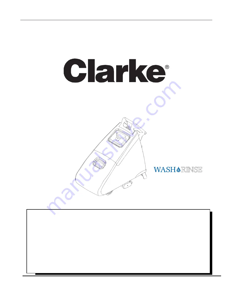 Clarke IMAGE 26E Operator'S Manual Download Page 1