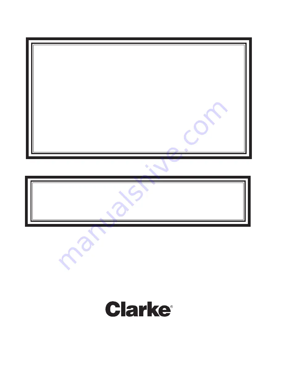 Clarke IMAGE 26E Operator'S Manual Download Page 38