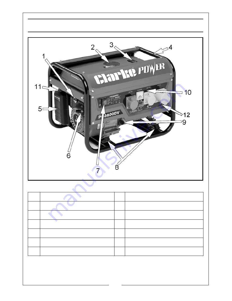 Clarke PG2500 Operation & Maintenance Instructions Manual Download Page 6