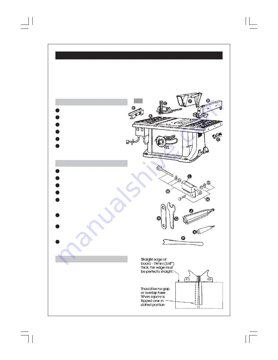 Clarke Woodworker CTS10PLM Operating & Maintenance Manual Download Page 9