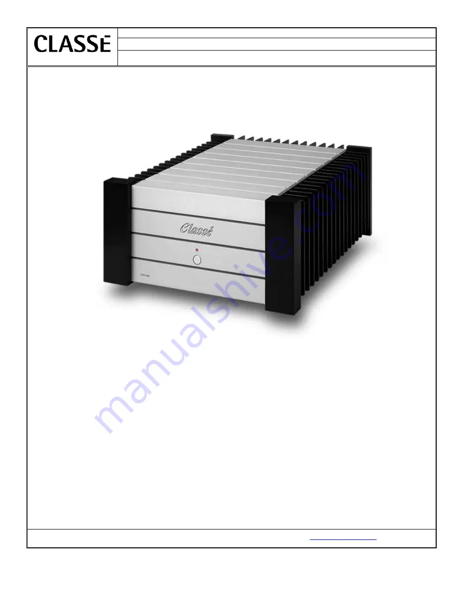 Classe Audio CAV-500 Service Manual Download Page 1