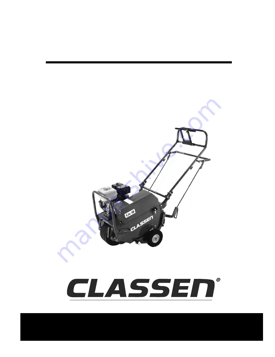 Classen CA-18HD Operator'S Manual Download Page 1