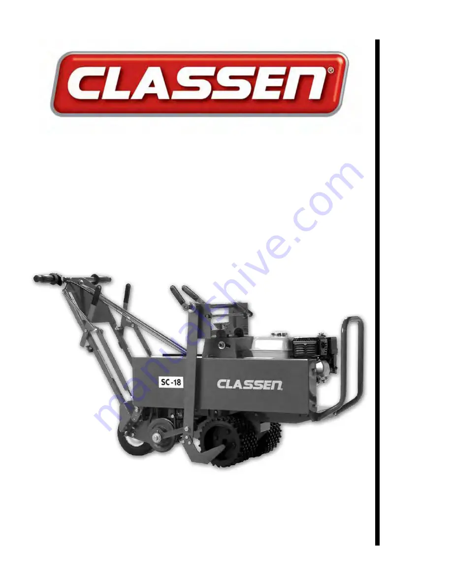 Classen SC-18AHD Operator'S And Safety Manual Download Page 1