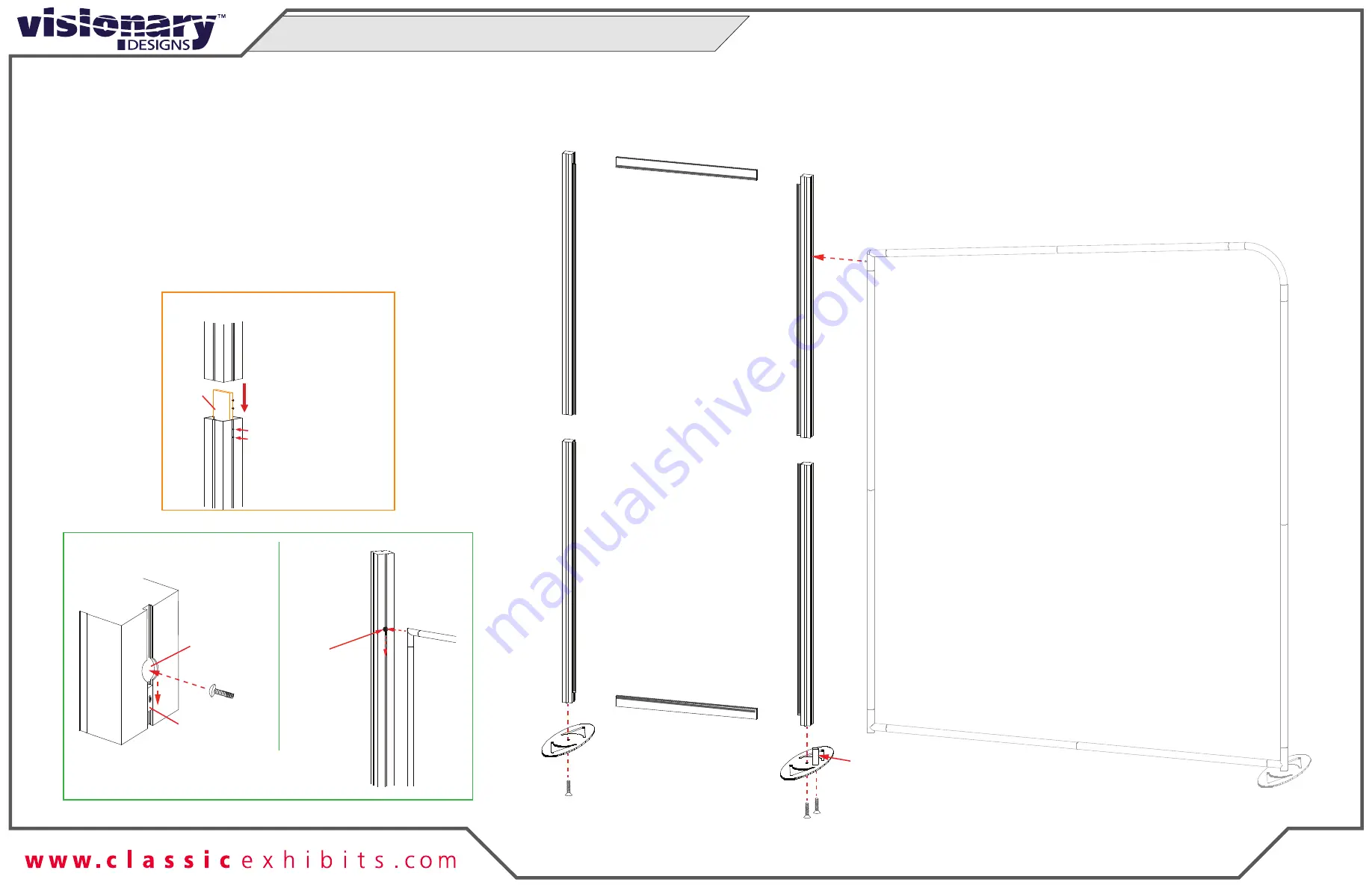 Classic Exhibits visionary DESIGNS TF-513 Setup Instructions Download Page 9