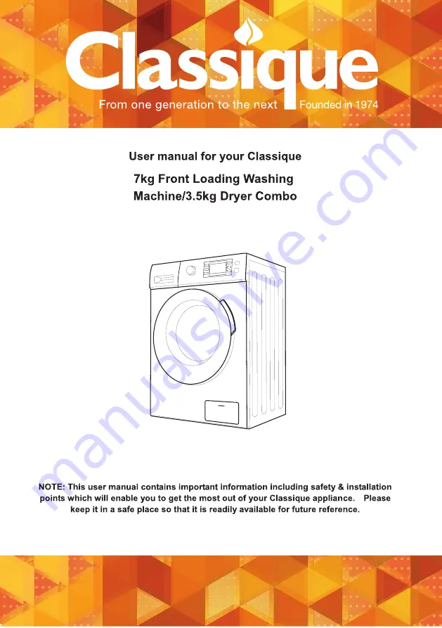 Classique CL7FLWD1 User Manual Download Page 1