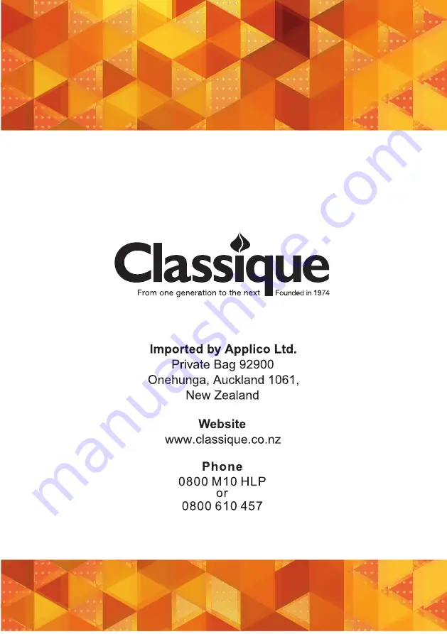 Classique CL7FLWD1 User Manual Download Page 31