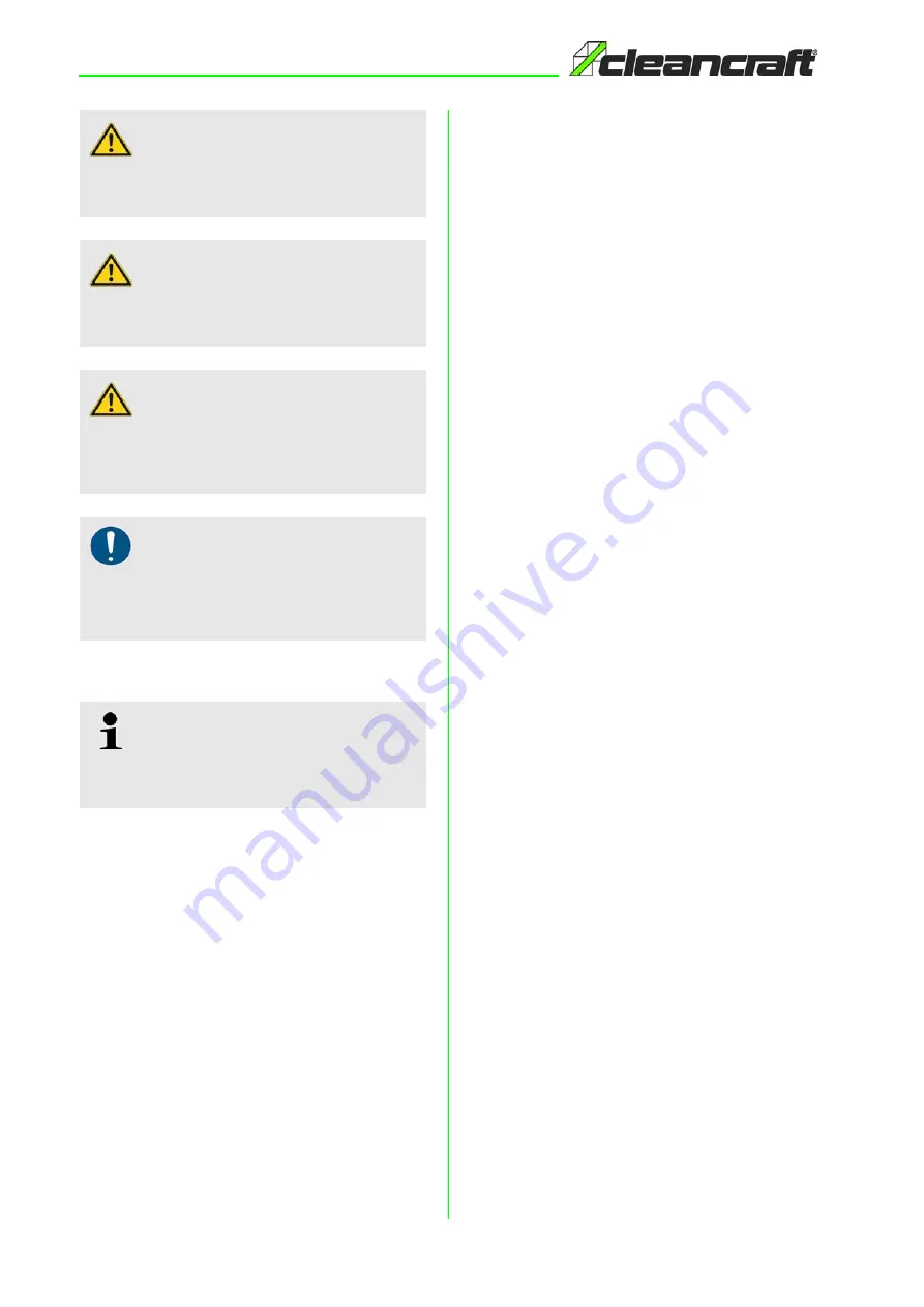 CleanCraft KM 625 Operating Instructions Manual Download Page 4