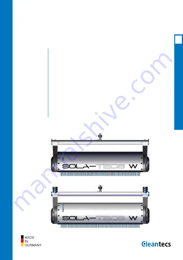 Cleantecs SOLA-TECS W BJ 2010 Series Operating Instructions Manual Download Page 1