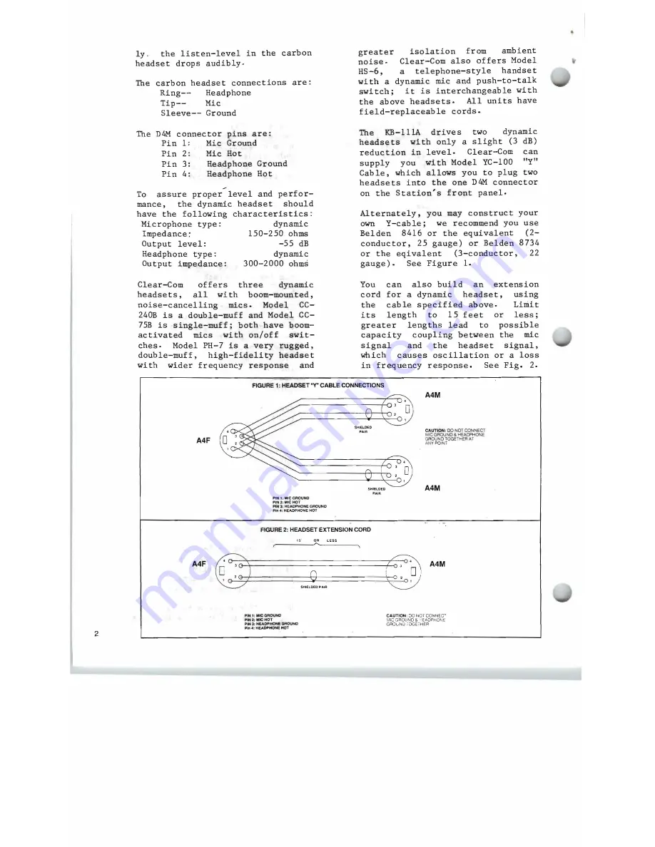 Clear-Com KB-111A Скачать руководство пользователя страница 5