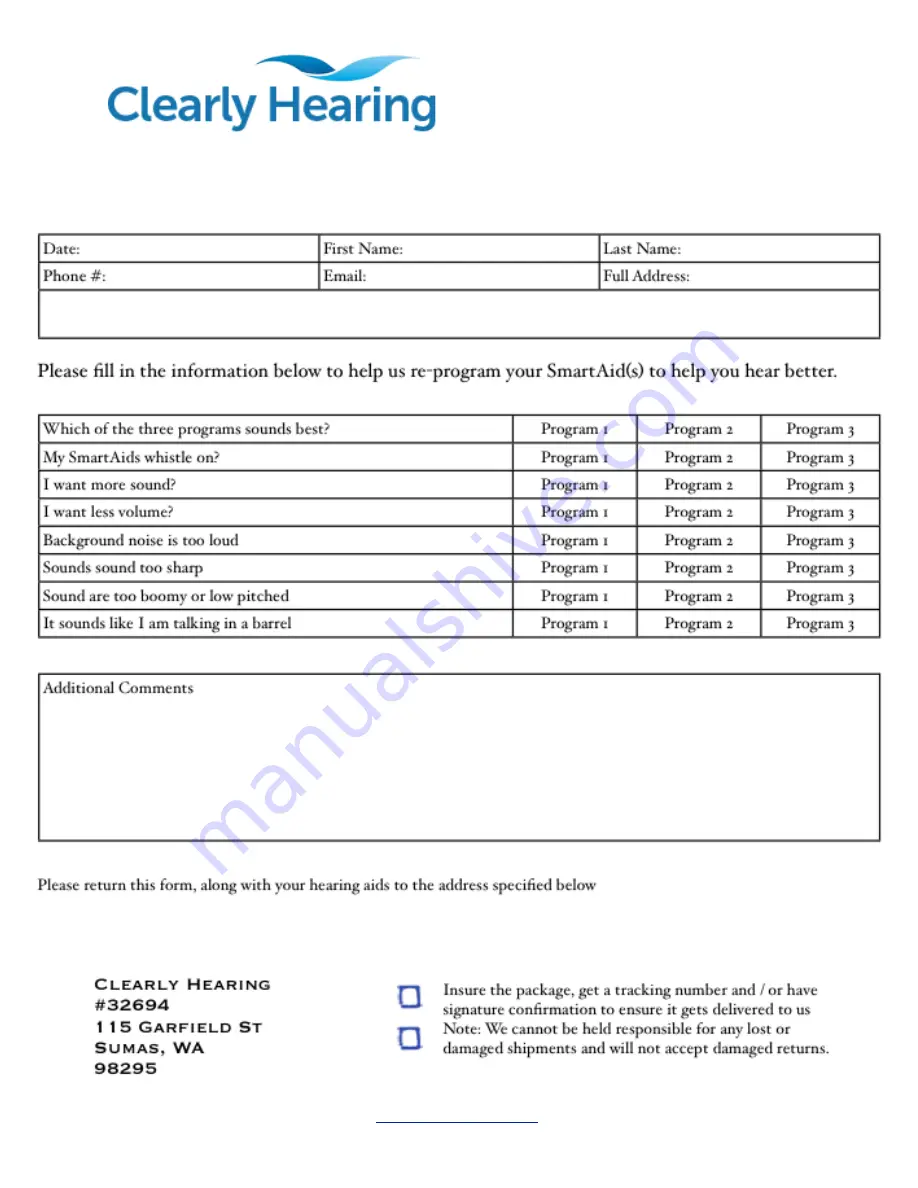 Clearly Hearing SmartAid Invisible Operating Instructions Manual Download Page 14