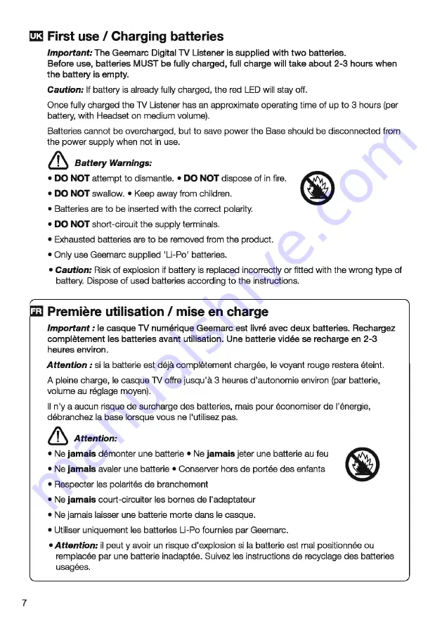 ClearSound CL7300 Instructions Manual Download Page 9