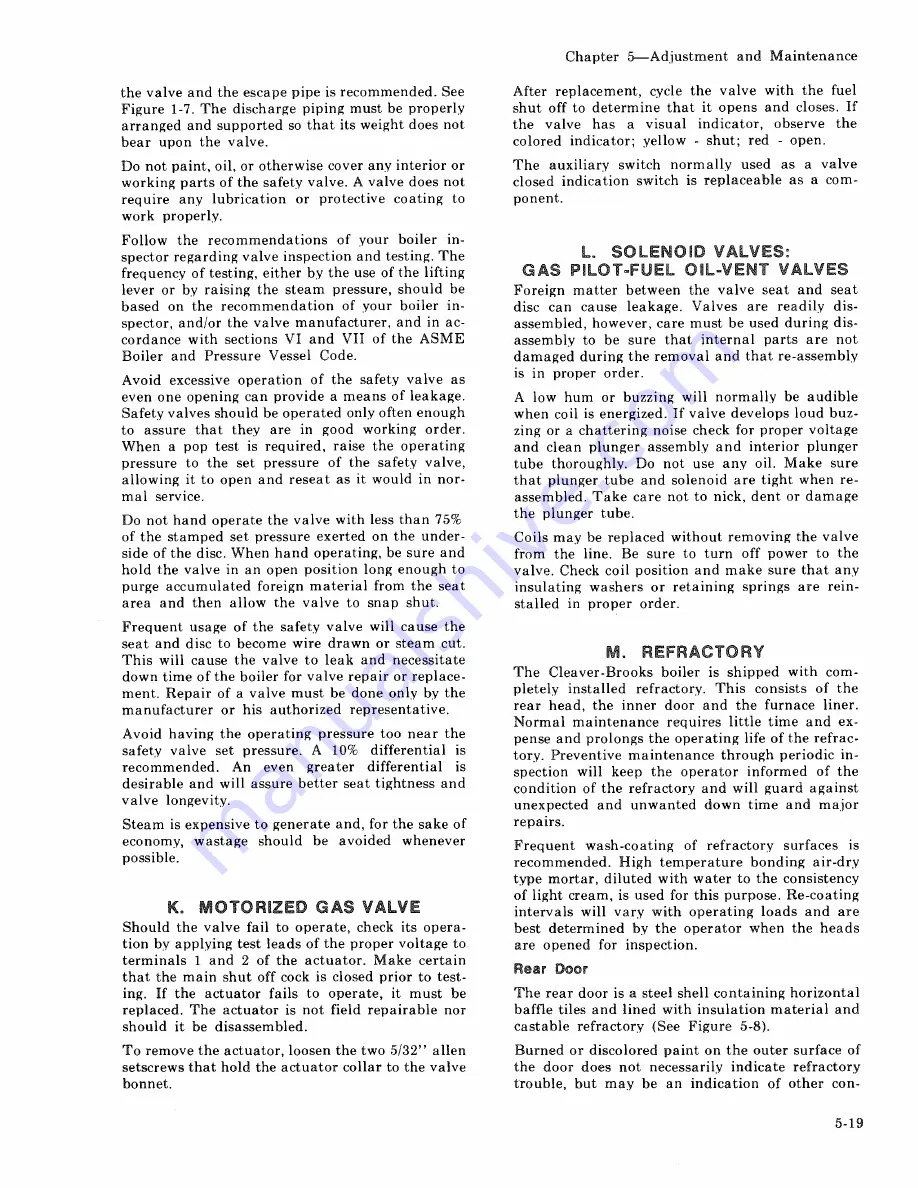 Cleaver-Brooks CBH 100 Operation, Service And Parts Manual Download Page 61