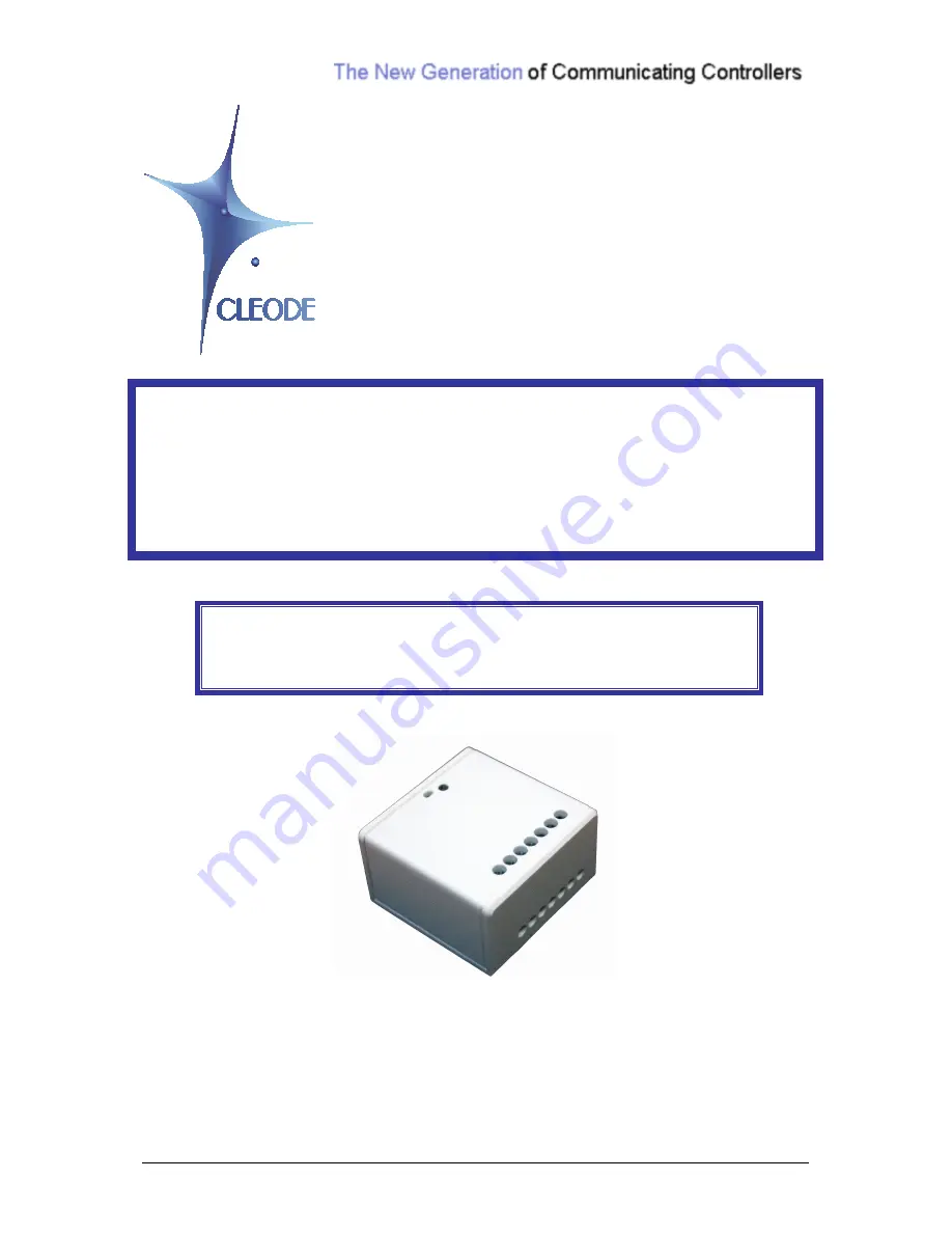 Cleode ZigBee ZLOCK User Manual Download Page 1