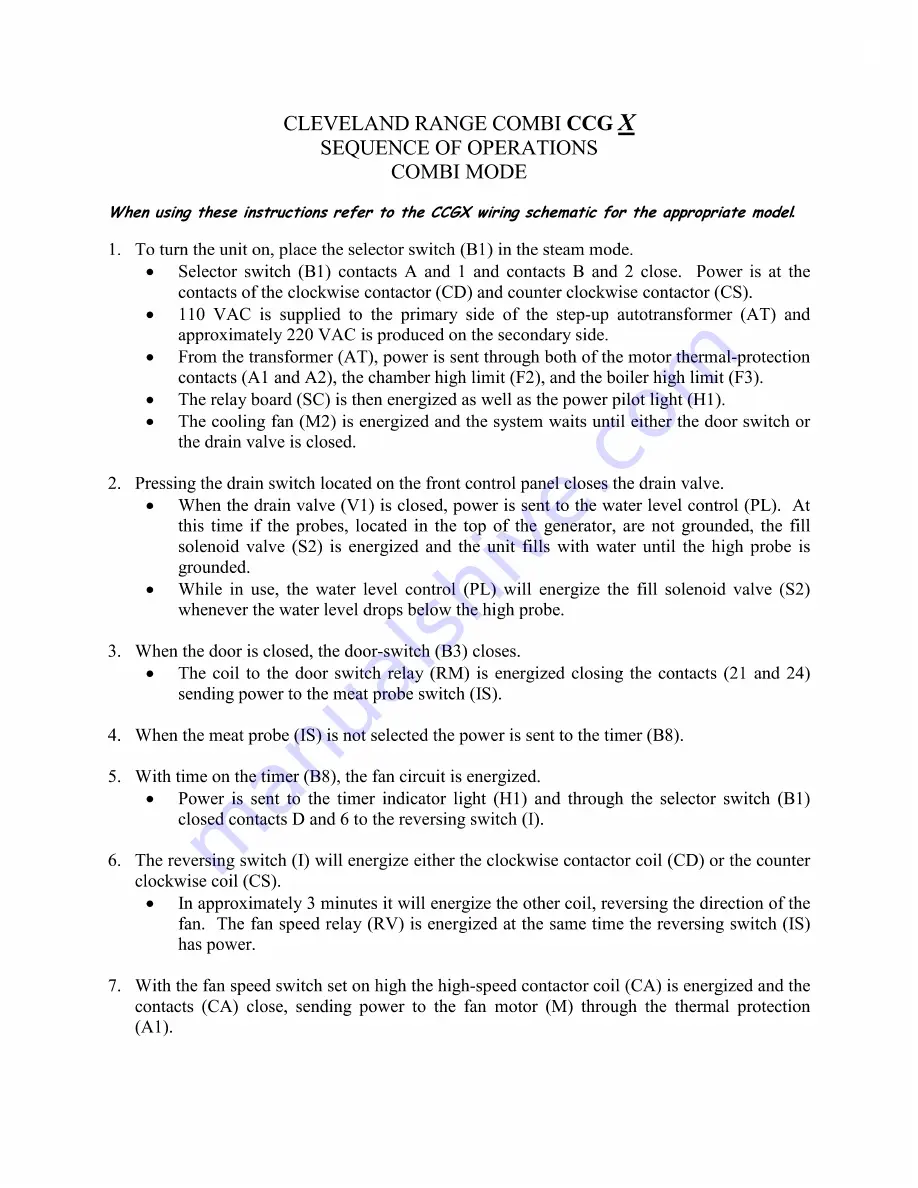 Cleveland CombiCraft CCG-210X Specifications Download Page 7