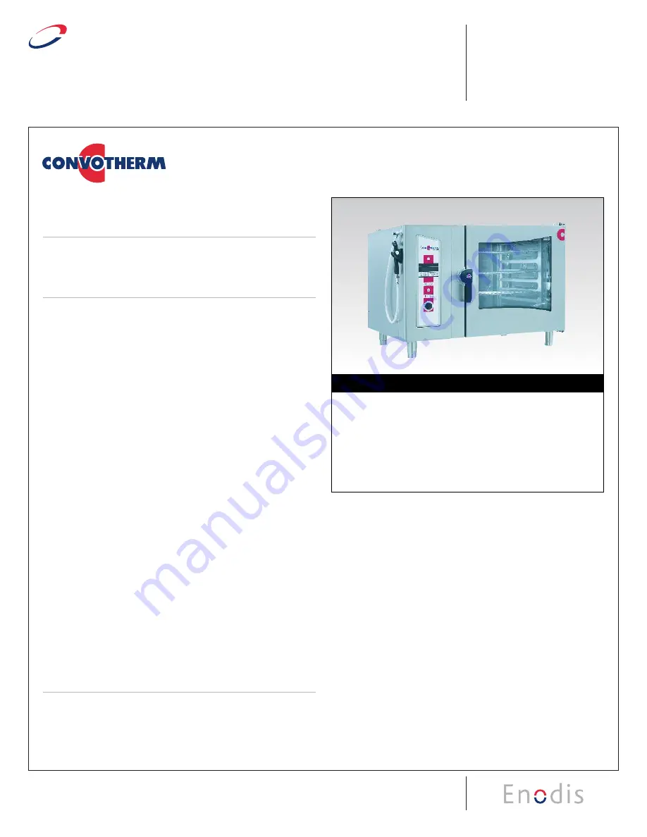 Cleveland Convotherm OES-6.20 Specification Sheet Download Page 1