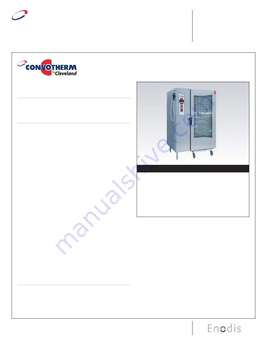 Cleveland Convotherm OGS-20.20 Specification Sheet Download Page 1